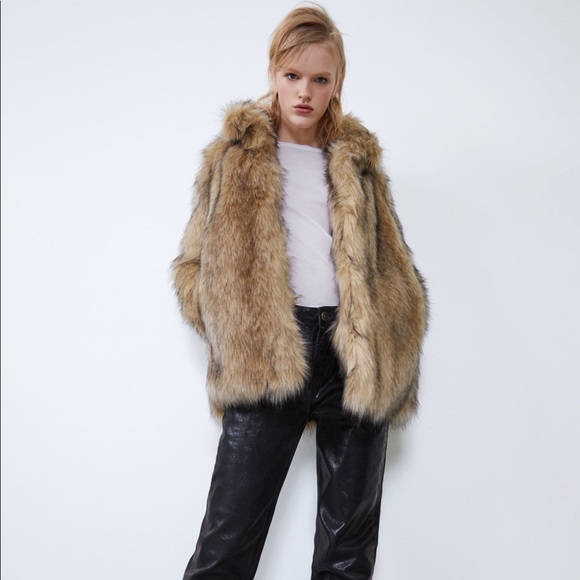 Zara faux fur jacket with matching faux fur boots - Picture 3 of 13